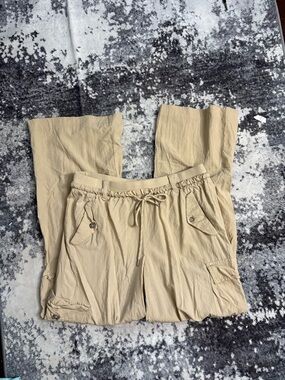 Forever 21 Neutral Tan Drawstring Cargo Pants